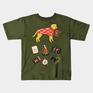 Vintage Camping Labrador Kids T-Shirt